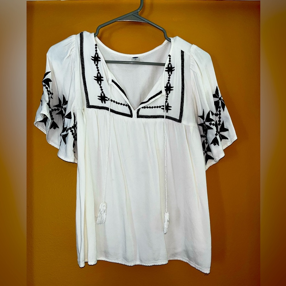 Boho white blouse